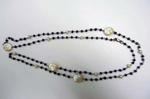 Black Spinel Knotting Chain Necklace
