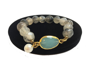 Crystal Gem Bracelet - Gem & Blue Stone