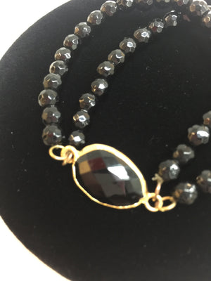 Double Chains Bracelet - Obsidian