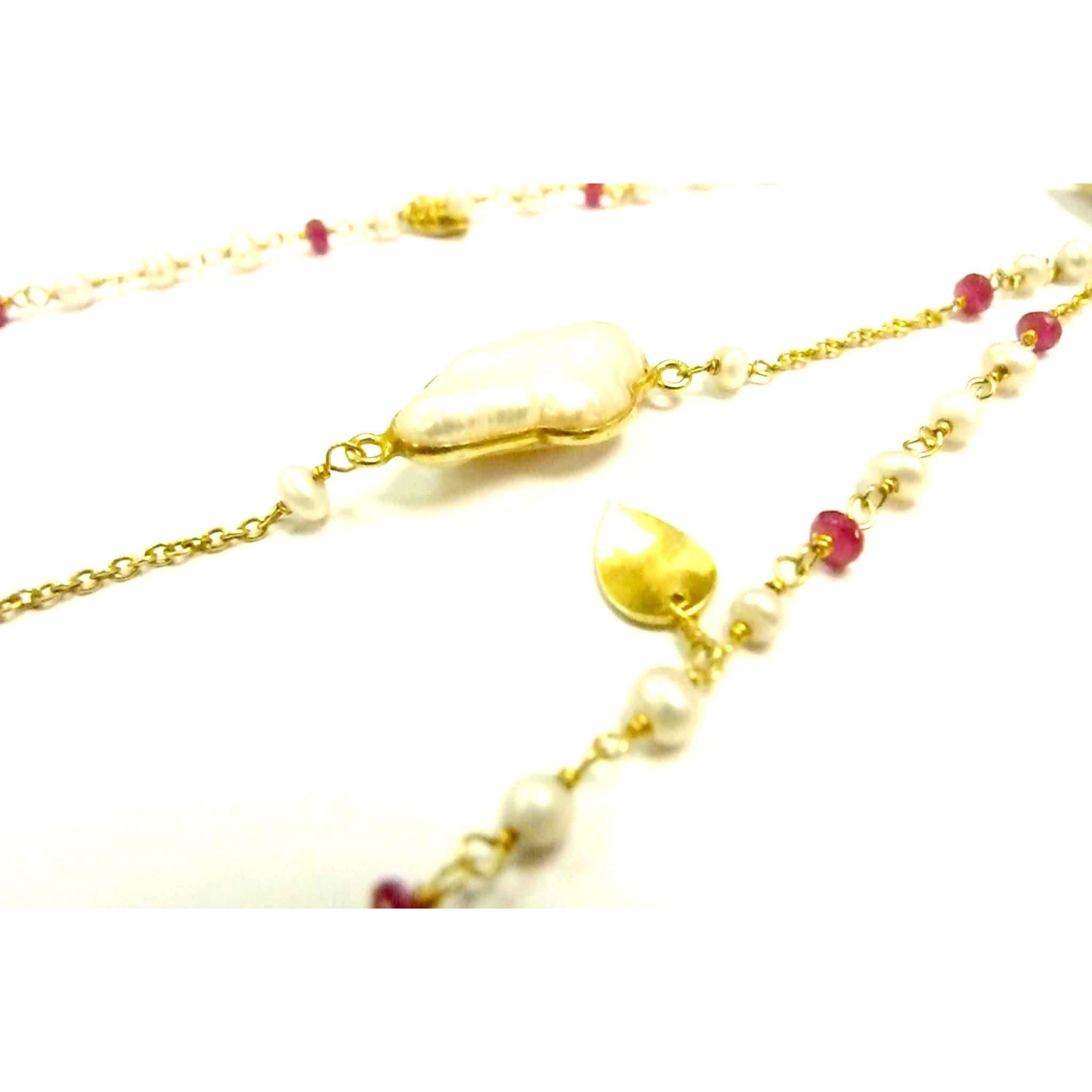 Vintage Necklace - Pearl & Rose Quartz