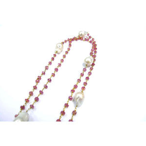 Royal Knotting Chain Necklace - Rose Quartz