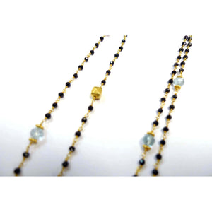 Black Crystal Knotting Chain Necklace