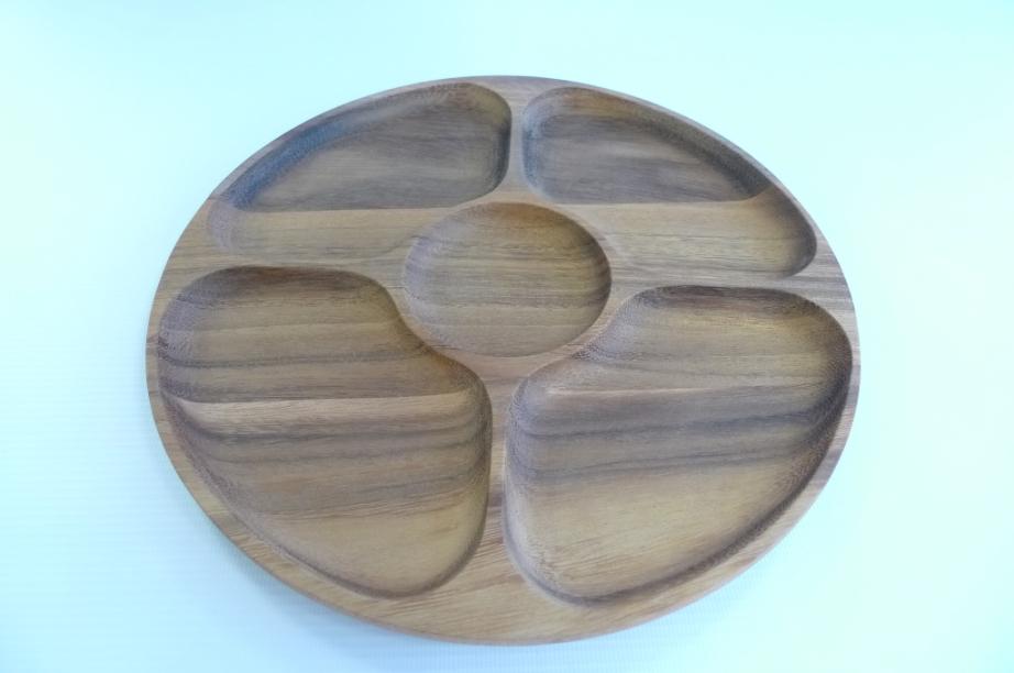 Party - Round Wooden Serving Tray #02