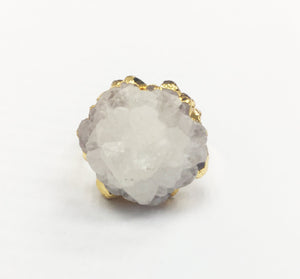 Unique Crystal Ring - White Mineral
