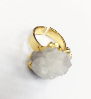 Unique Crystal Ring - White Mineral