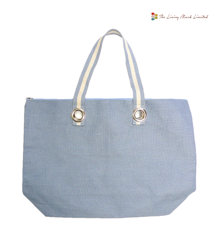 Linen Shopping Bag (Blue)